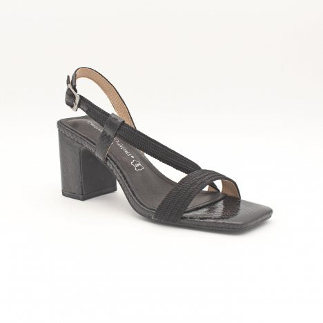 Cayetano Giménez 56611 Sandalia de tacón alto cuerdas negro.