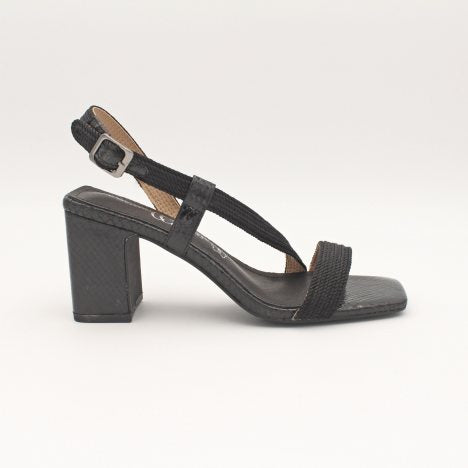 Cayetano Giménez 56611 Sandalia de tacón alto cuerdas negro.