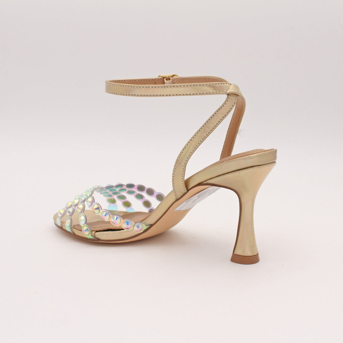 Cayetano Giménez 58001 Sandalia de tacón alto pedrería oro.