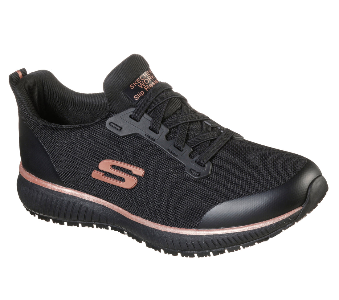 Skechers 77222EC Deportiva trabajo antideslizante negro oro
