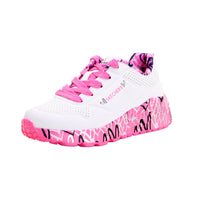 Skechers 314976L Deportiva niña suela corazones blanco rosa.