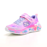 Skechers 302696N-L Deportiva luces corazones lavanda.