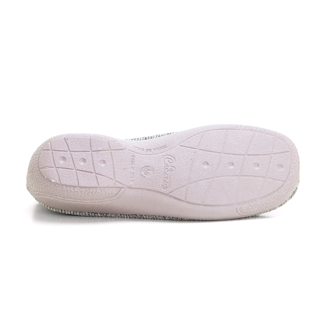 Cabrera 5635 Zapatilla de estar por casa velcro cuña baja visón.