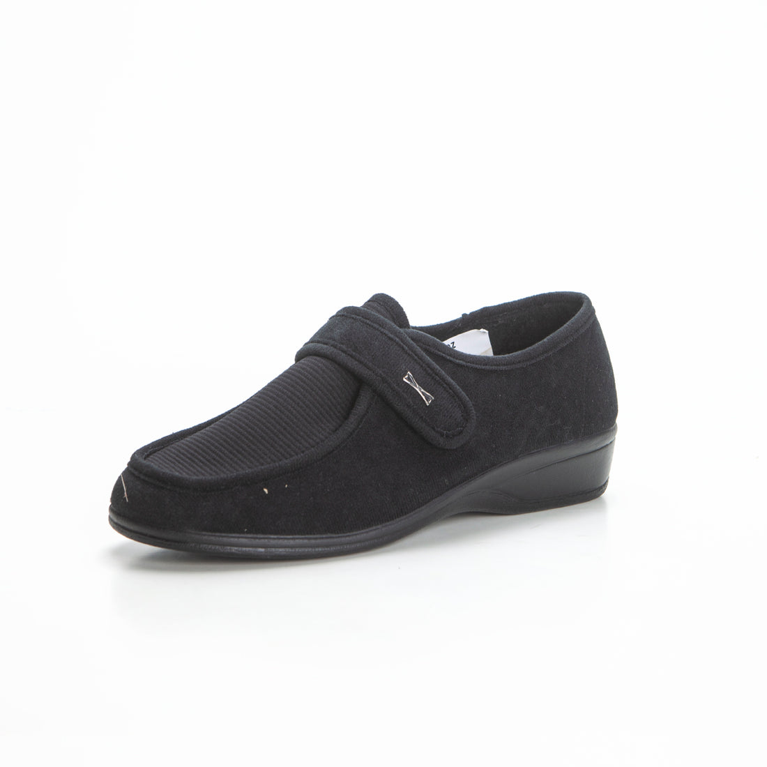 Doctor Cutillas 771 Zapatilla pies delicados cuña baja con velcro negro.