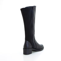 Valerias 2331 Bota elástico gemelo tacón medio negro.