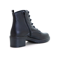 Valerias 2326 Botín cordones tacón bajo negro.