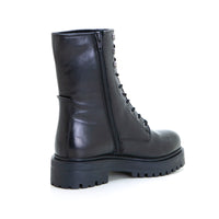 Top3 SS24805 Botín militar piel negro