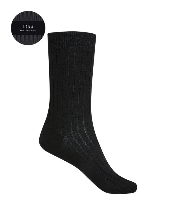 Punto Blanco 1530410 Calcetines 100% lana de canalé negro