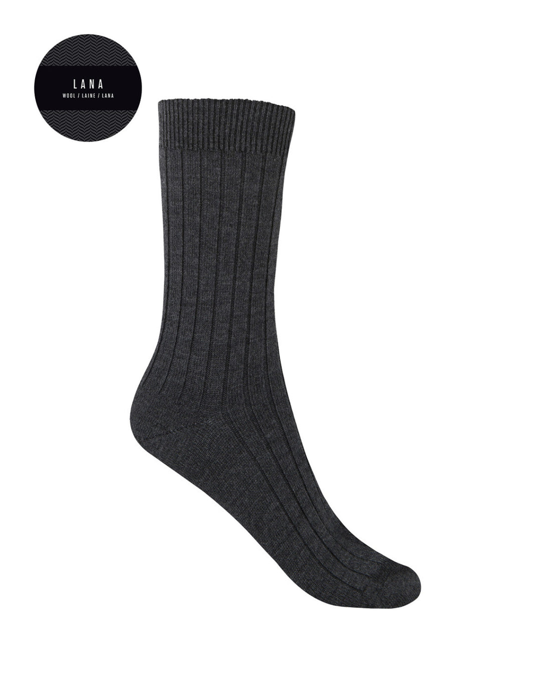 Punto Blanco 1531210 Calcetines de lana mercerizada de canalé gris