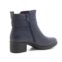 Treintas 4210 Botín de tacón medio negro marino