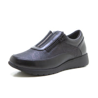 Treintas L4455 Zapato deportivo cremallera Lycra negro