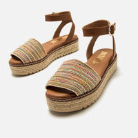 Mustang 59617 Sandalia plataforma de esparto multicolor