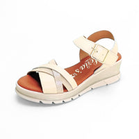 Valerias 2650 Sandalia beige con velcro