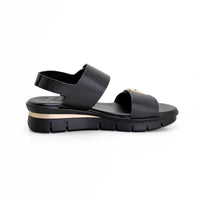 Valerias 2602 Sandalia negra de doble velcro