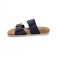 Inter Bios 7232 Sandalia zueco negra con 2 hebillas