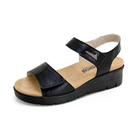 Treintas 4516 sandalia negra con doble velcro