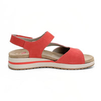 Treintas 4534 sandalia coral con tira cruzada y doble velcro