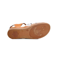 Treintas L-1407 sandalia blanca grabada con velcro