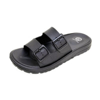Kelara K62426 chancla hombre negro hebillas