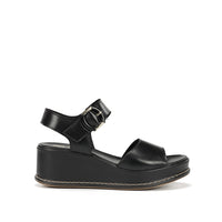 Dorking D9649 Sandalia de cuña con plataforma negro