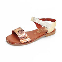 Duendy 4051 sandalia platino animal print