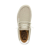 HeyDude Wally Braided Mocasín de lona off white