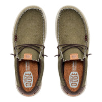HeyDude Wally Braided Mocasín de lona olive