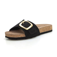 Yokono Jerba 114 Sandalia plana zueco pala hebilla negro