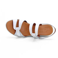 WalkFlex 26024 Sandalia blanca y plata con velcros