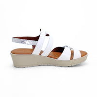 WalkFlex 26024 Sandalia blanca y plata con velcros