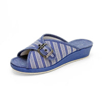 Garzón 753.088 Zapatilla de casa mujer de cuña con hebilla azul