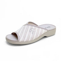 Garzón 3258 Zapatilla de estar por casa destalonada cuña baja beig