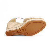 Cabrera 22-7 Alpargata rafia platino cuña alta