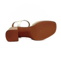 Wikers T-145859 Sandalia de plataforma platino
