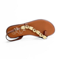 Oh my sandals 5844 sandalia dedo cuero y dorado