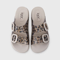 Igor Habana Leo Sandalia de agua bio taupe animal print