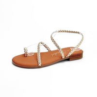 Blu Sandal 951 Sandalia romana trenzada dedo platino