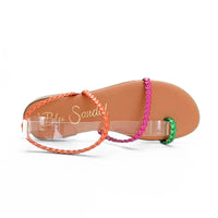 Blu Sandal 951 Sandalia romana de dedo multicolor