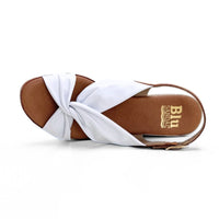 Blu Sandal 229 Sandalia de plataforma blanca con nudo