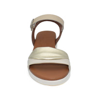 Tekila 517 Sandalia plana mujer combinada platino beige