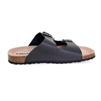 Kartamo Milan Sandalia bio negra con 2 hebillas