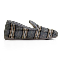 CM Confort 30650 Zapatilla de casa cuadros gris hombre