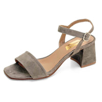 Casual 281 Sandalia de tacón taupe de serraje