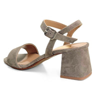 Casual 281 Sandalia de tacón taupe de serraje