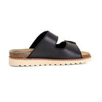 Blu Sandals 1896 Sandalia bio negra con 2 hebillas