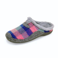 Zapatilla de casa Garzón 7450.300 de cuadros con pelo