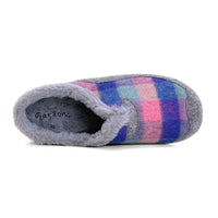 Garzón 7450.300 Zapatilla de estar por casa destalonada cuadros marino gris