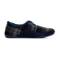 Zapatilla de casa cerrada Garzón 8950.296 de cuadros azul marino