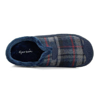 Zapatilla de casa cerrada Garzón 8950.296 de cuadros azul marino