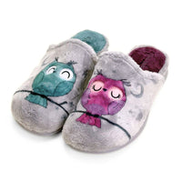 Zapatilla de casa Garzón 2821.275 gris con búhos